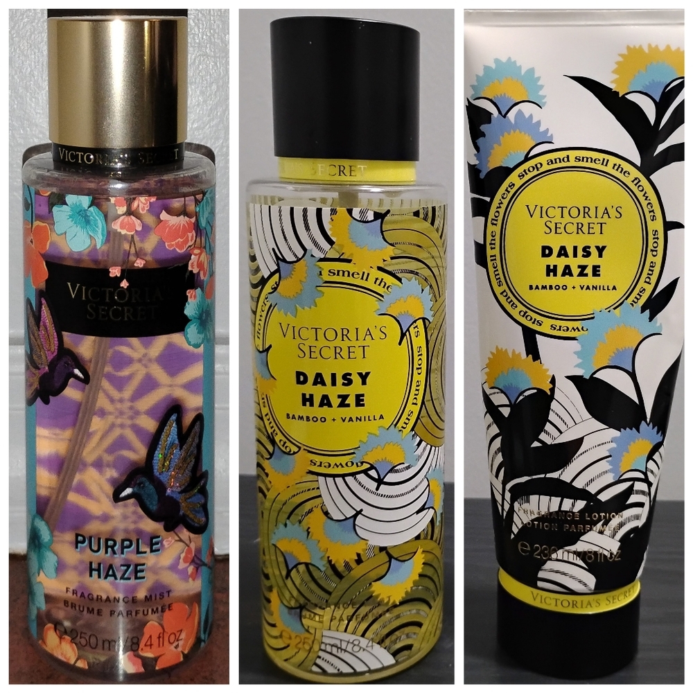 LIKE NEW Victoria's Secret Daisy Haze Set & NEW Purple Haze *RETIRED**RARE**HTF*